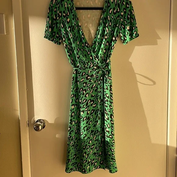 DVF silk jersey leopard wrap dress - Main Image